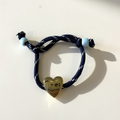 Navy Paracord with Gold Heart Bracelet