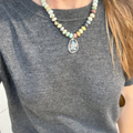 Amazonite Beads with Clear Quartz