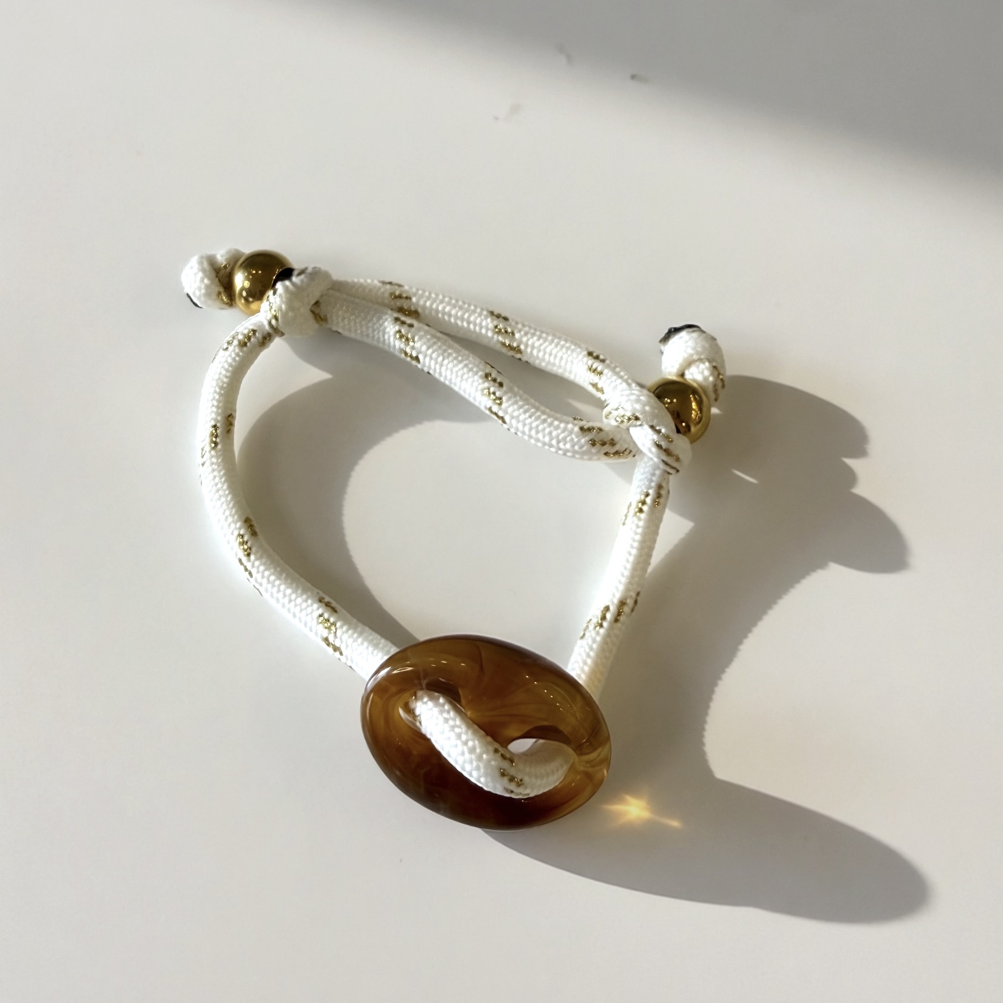 White Paracord with Tiger Eye Mariner Bracelet