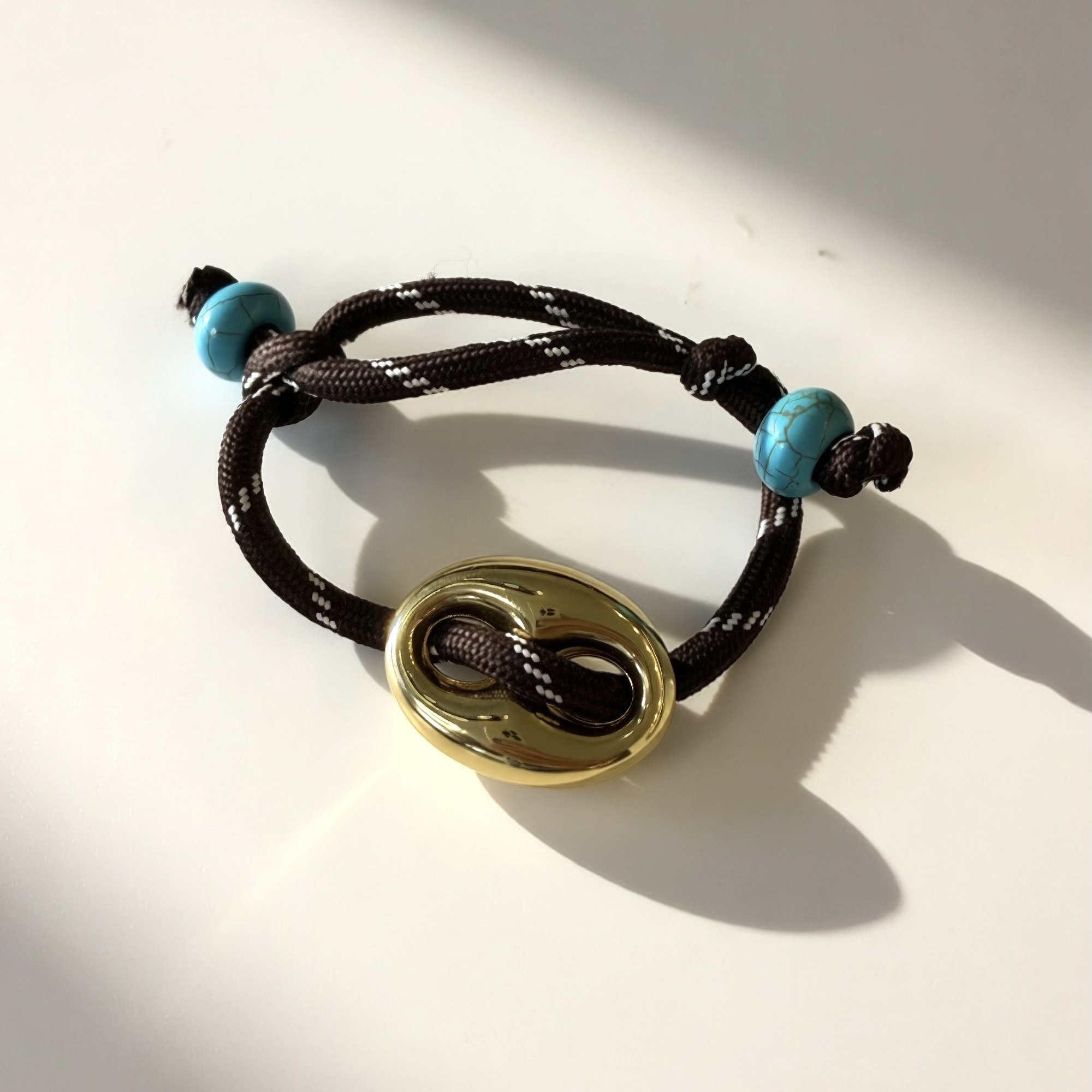 Brown with Gold Mariner Bracelet