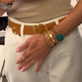 Light Brown Paracord with Malachite Mariner Bracelet