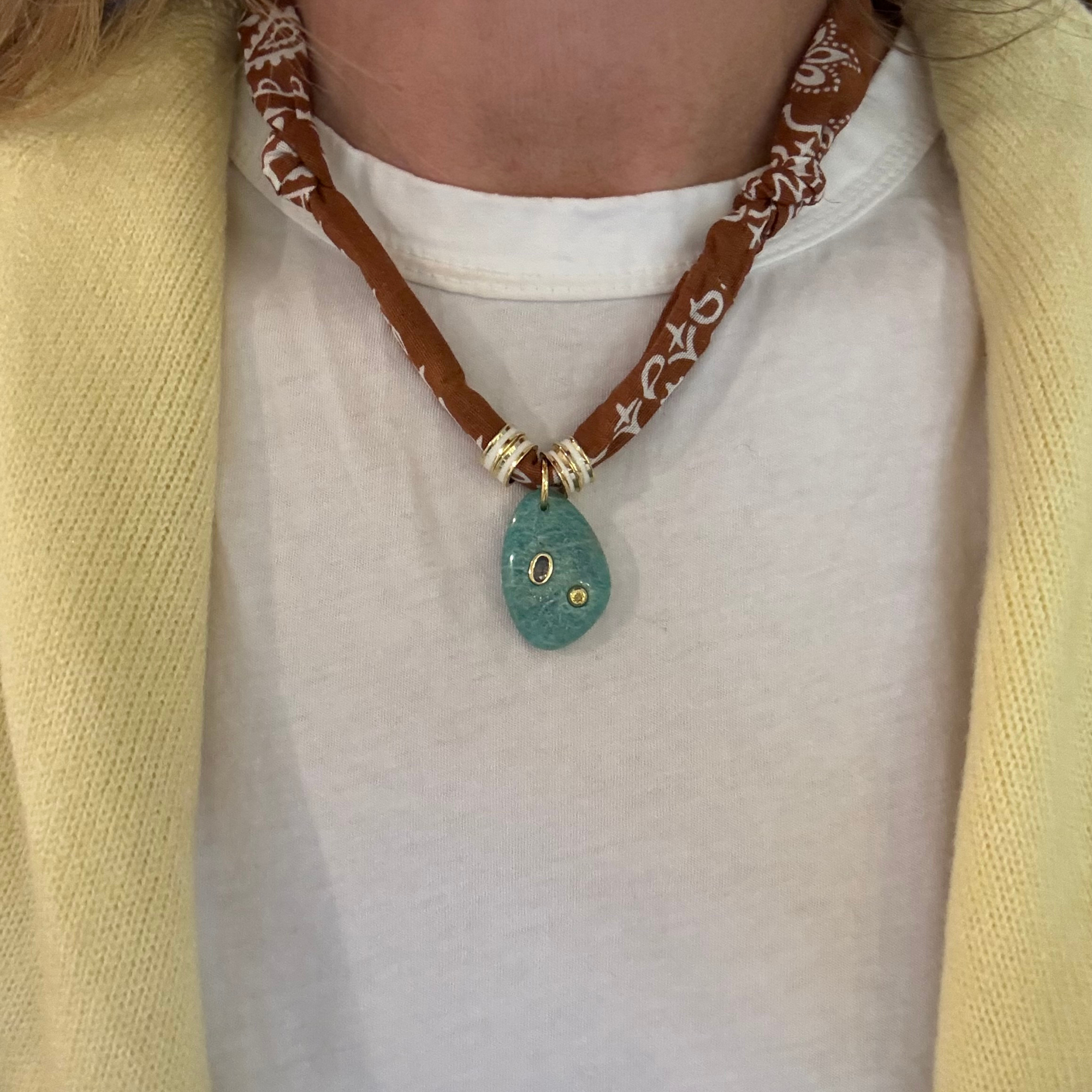 Brown Bandana - Amazonite Stone