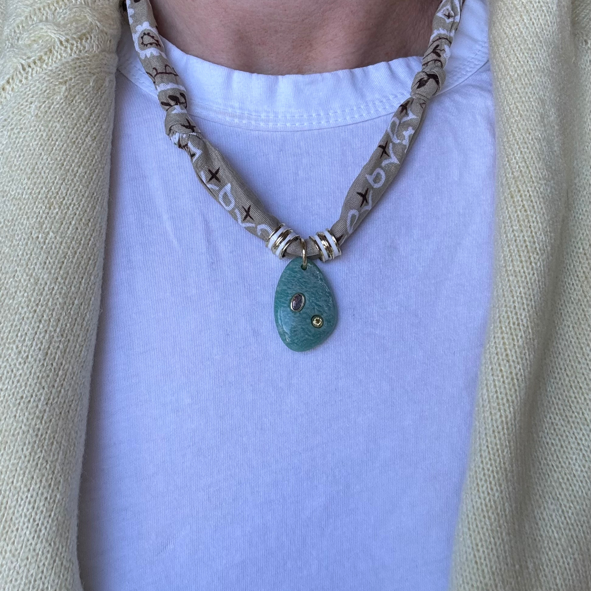 Beige Bandana - Amazonite Stone
