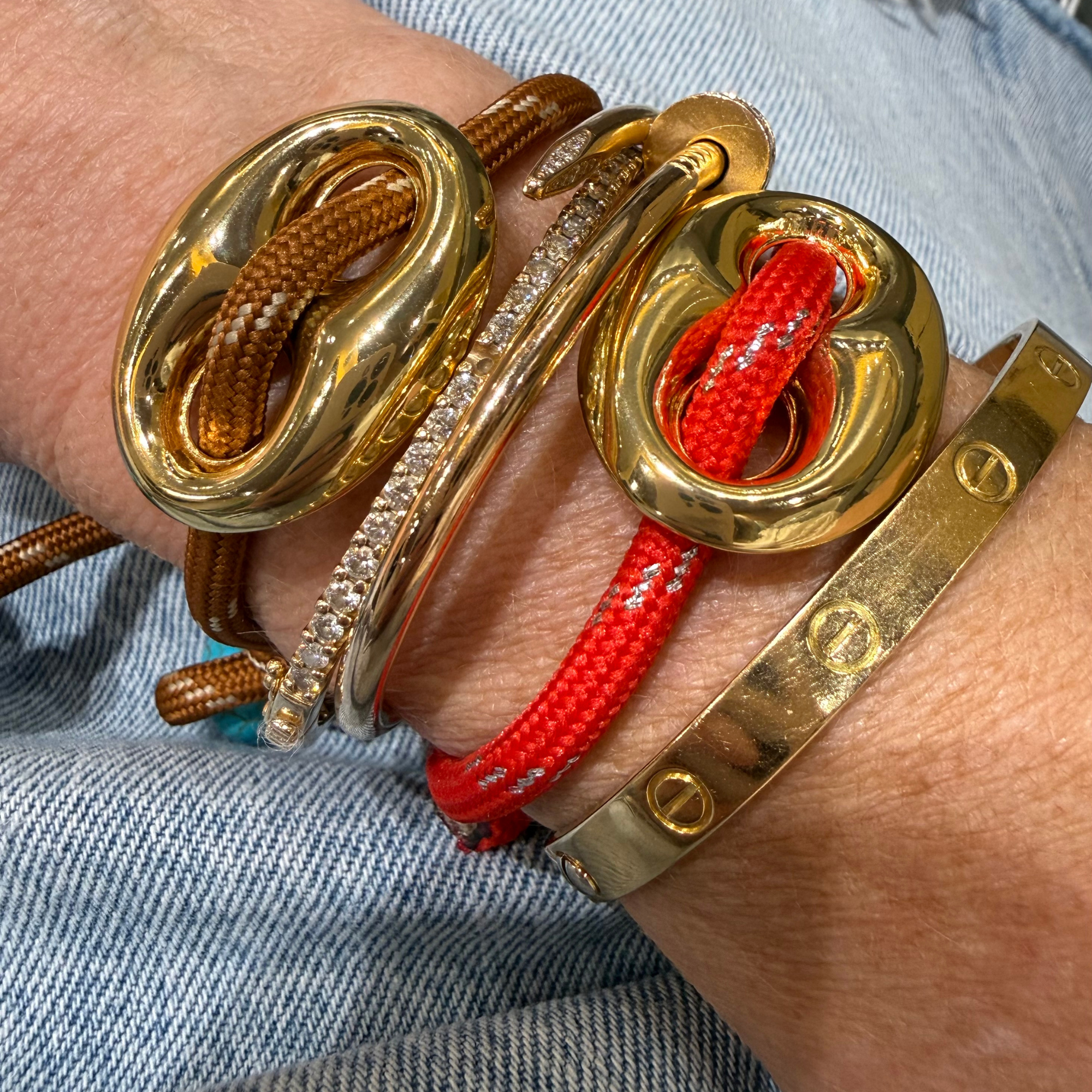 Red Paracord with Gold Mariner Bracelet
