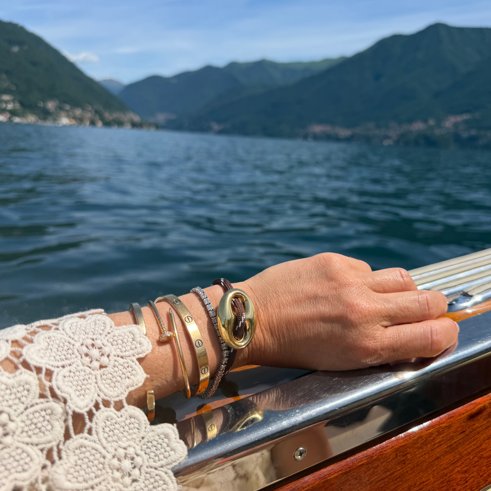 Brown with Gold Mariner Bracelet