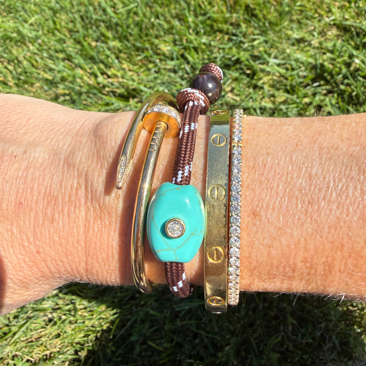 Brown Paracord with Turquoise Bracelet
