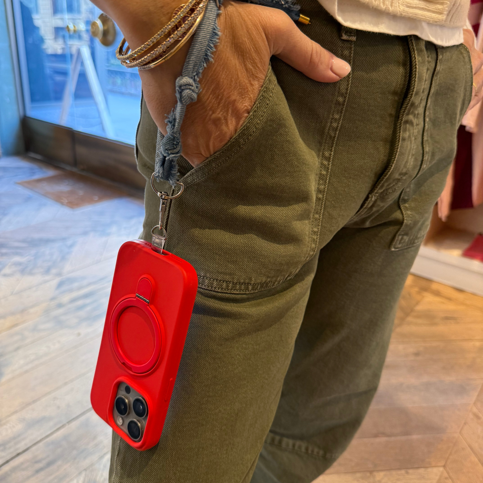 Chambray Phone Wristlet