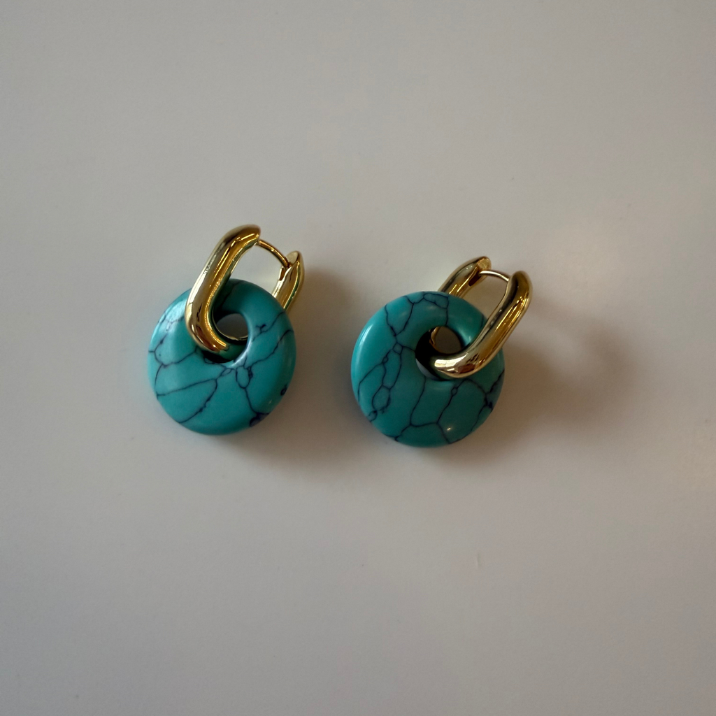 Turquoise Donut Earrings