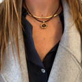 Braided Leather - Tiger Eye Button