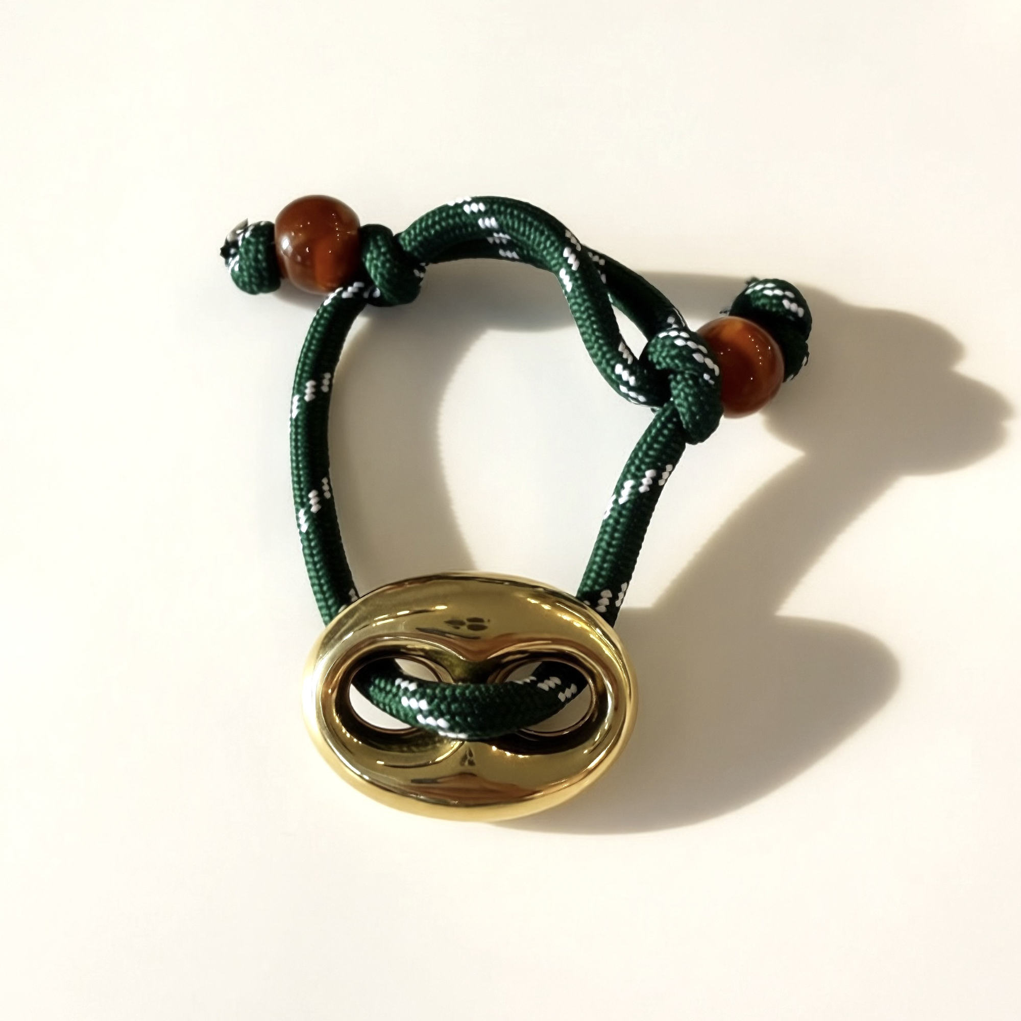 Hunter Green with Gold Mariner Bracelet