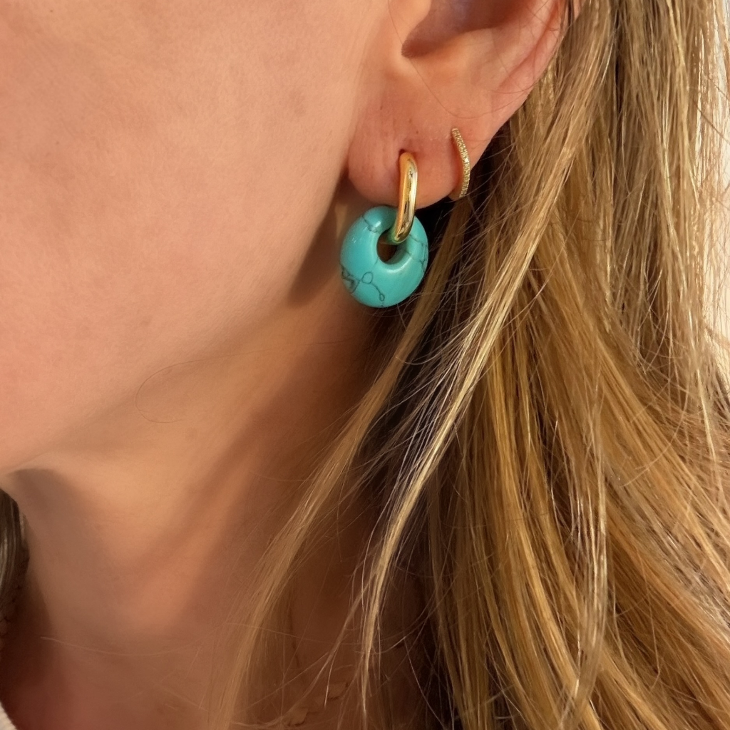 Turquoise Donut Earrings