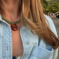 Aventurine Beads with Tiger Eye Mariner Pendant