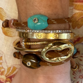 Light Brown Paracord with Turquoise Bead