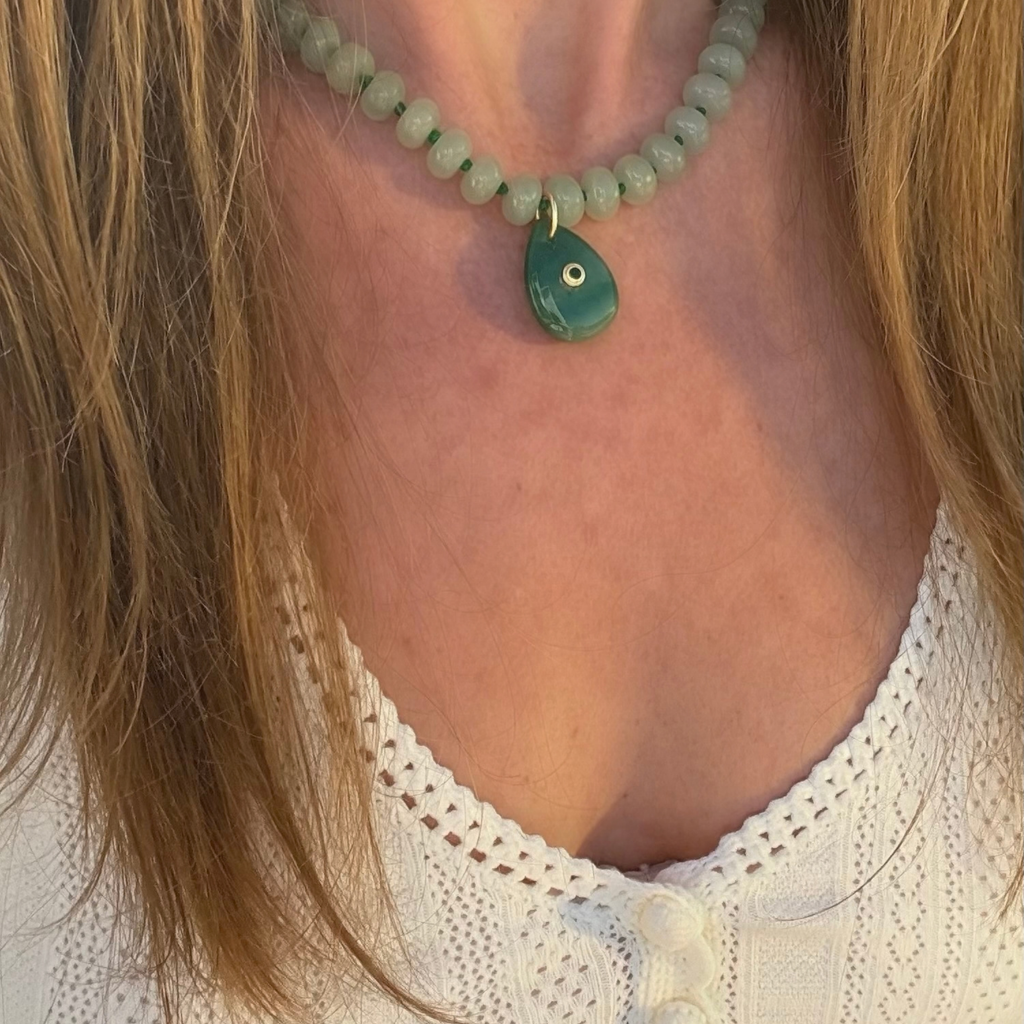 Aventurine Beads with Aventurine Teardrop