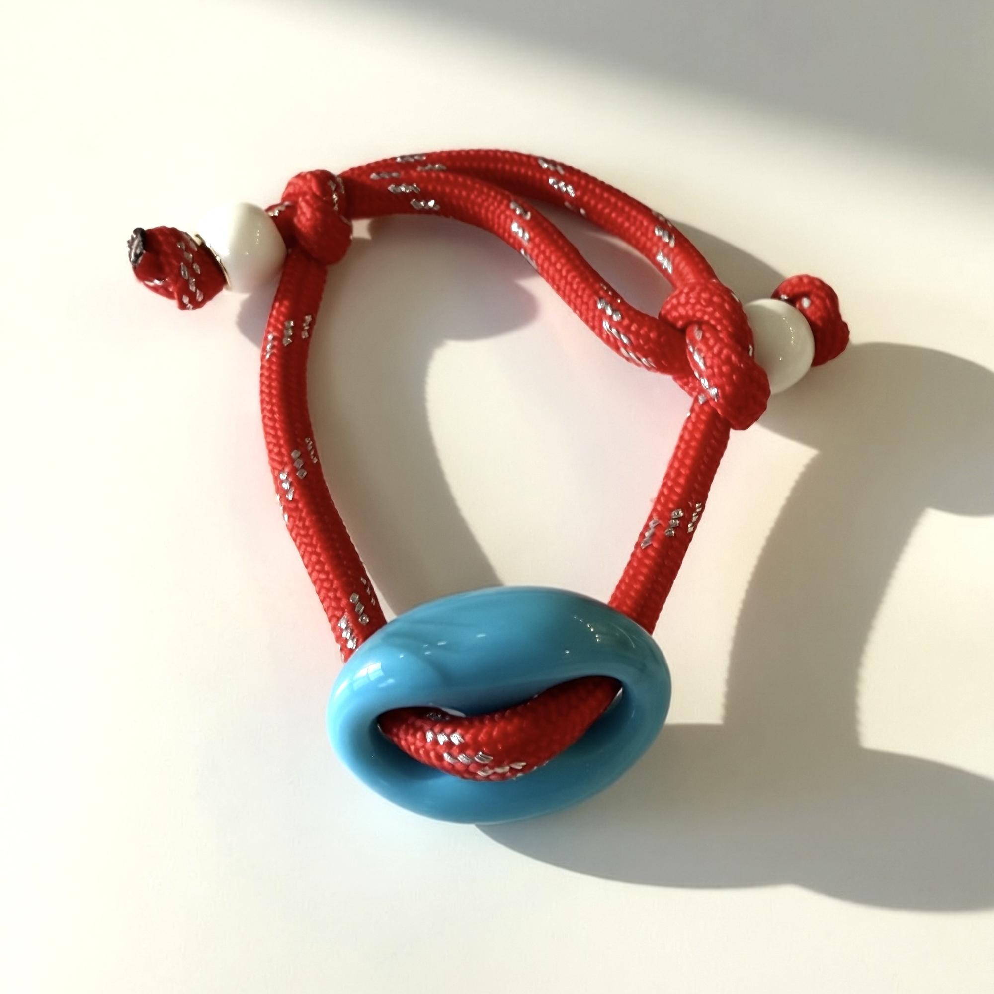 Red Paracord with Turquoise Mariner Bracelet