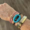 Brown Paracord with Turquoise Mariner Bracelet