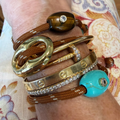 Light Brown Paracord with Tiger Eye Bead Bracelet