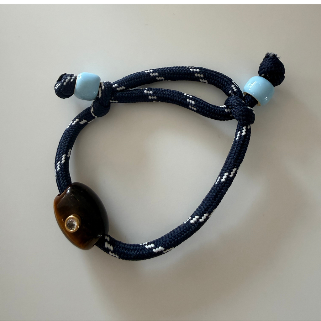 Navy Paracord with Tiger Eye Bead Bracelet