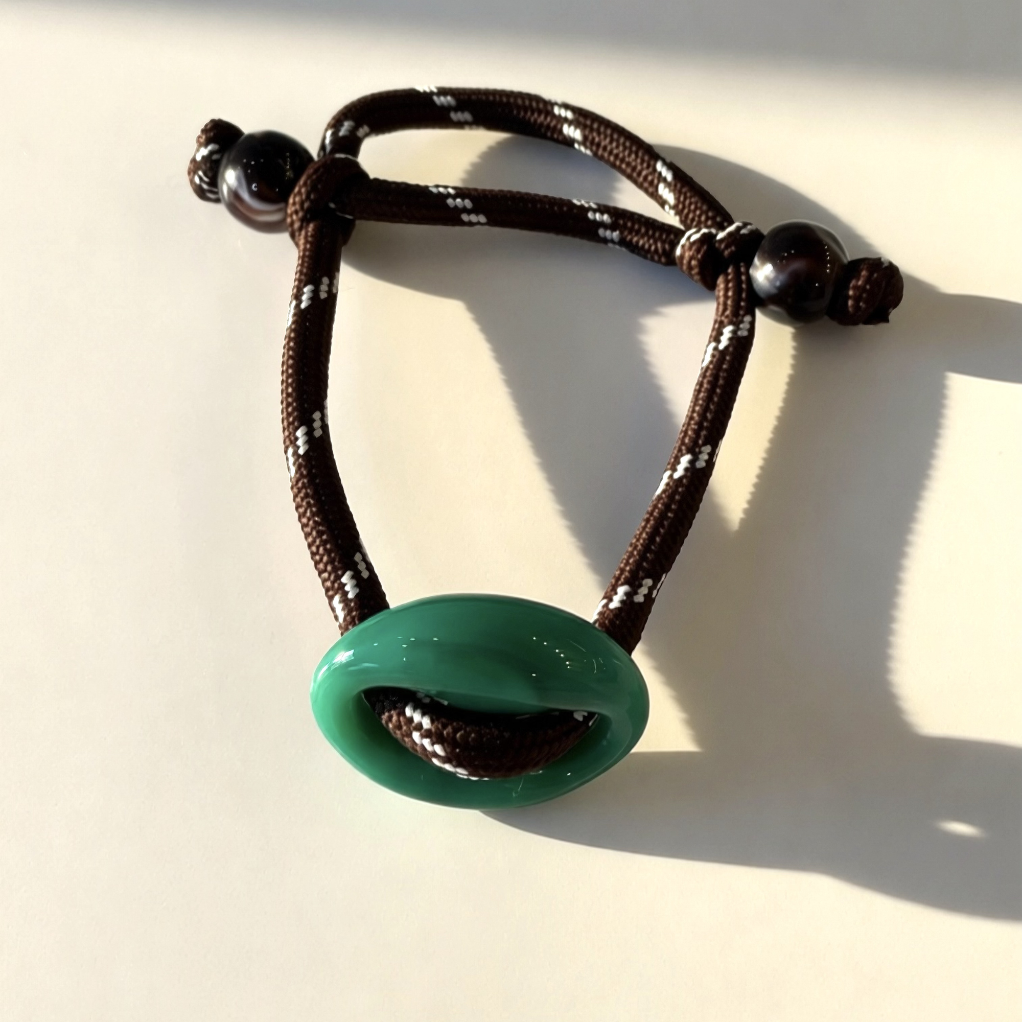 Brown Paracord with Malachite Mariner Bracelet