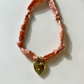 Salmon Bandana with Gold Puffy Heart