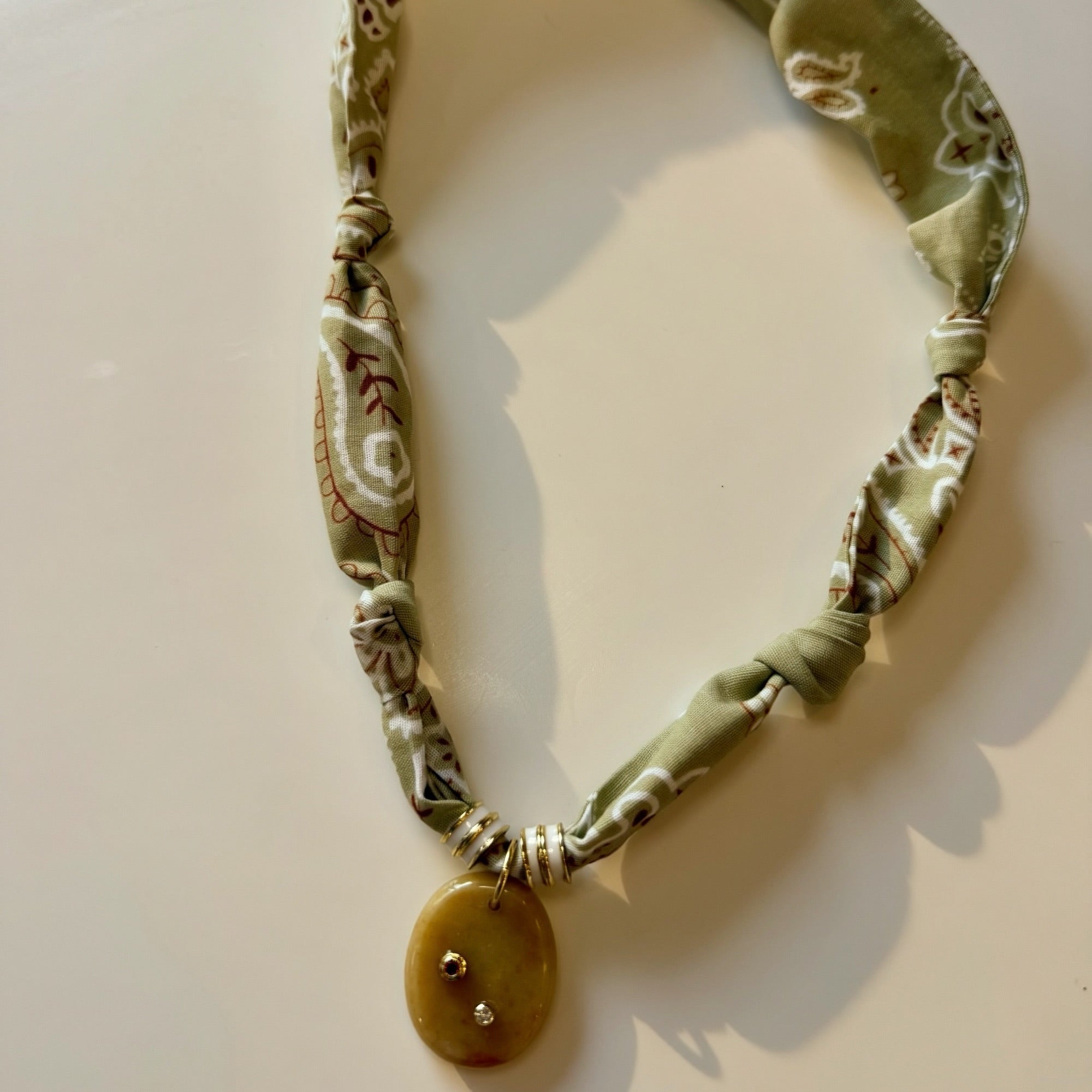 Beige Bandana with Topaz Stone