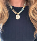 Amazonite Beads with Topaz