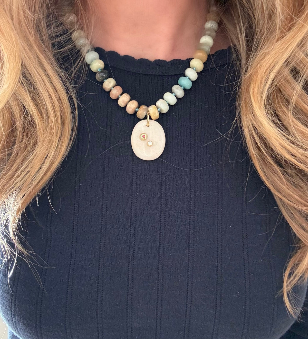 Amazonite Beads with Topaz