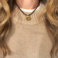 Braided Leather with Tiger Eye Donut