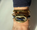 Navy Paracord Bracelet with Gold Mariner