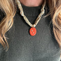 Beige Bandana with Carnelian Stone