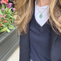 Gold paperclip chain with Amazonite
