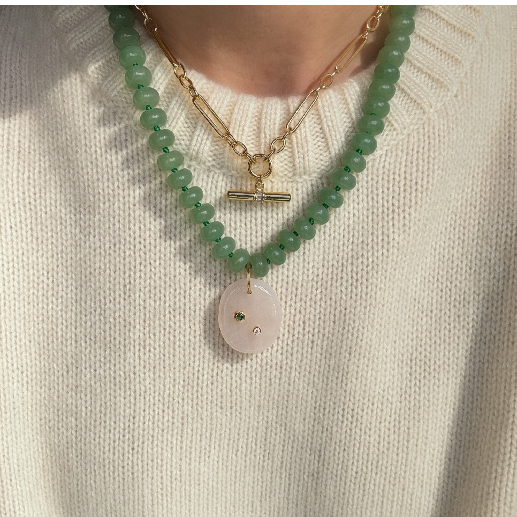 Amazonite Beads with Rose Quartz