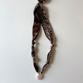 Brown Bandana with Rose Quartz