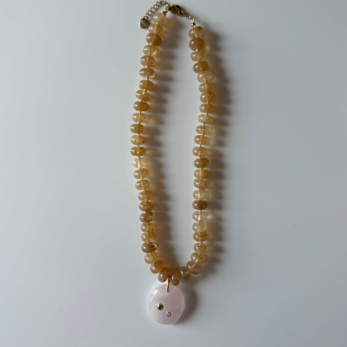 Citrine Beads with Rose Quartz