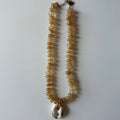 Citrine Beads with Howlite Mariner