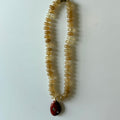 Citrine Beads with Carnelian Pendant