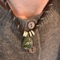 Brown Paracord - Green Opal Stone