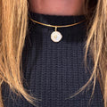 Gold Choker - Round Pearl Charm
