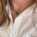 Gold Choker - Mini Malachite Heart