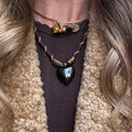 Brown Paracord - Black Onyx Heart