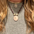 Brown Paracord - Rose Quartz Stone