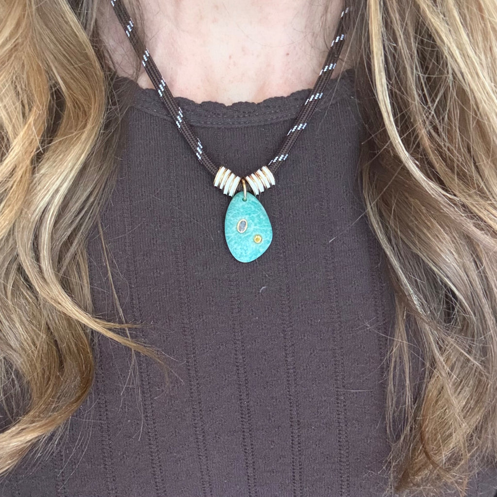 Brown Paracord - Amazonite Stone