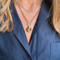 Gold Chain - Tiger Eye Donut Pendant