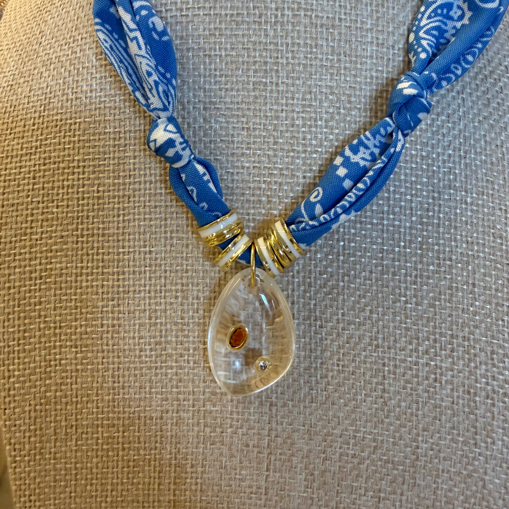 Blue Bandana - Clear Quartz