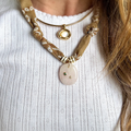 Brown Bandana - Rose Quartz Stone