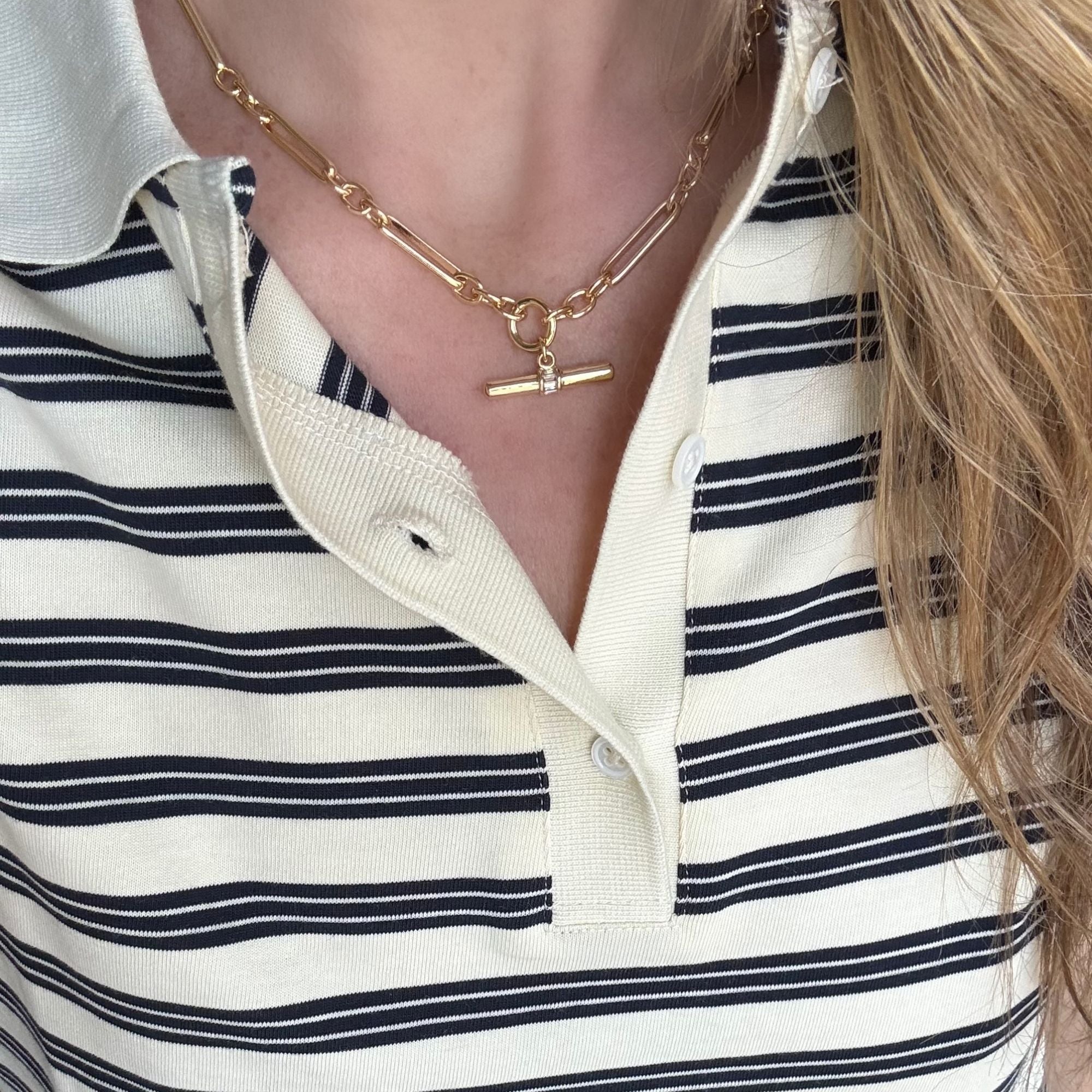Paperclip Chain Toggle Necklace